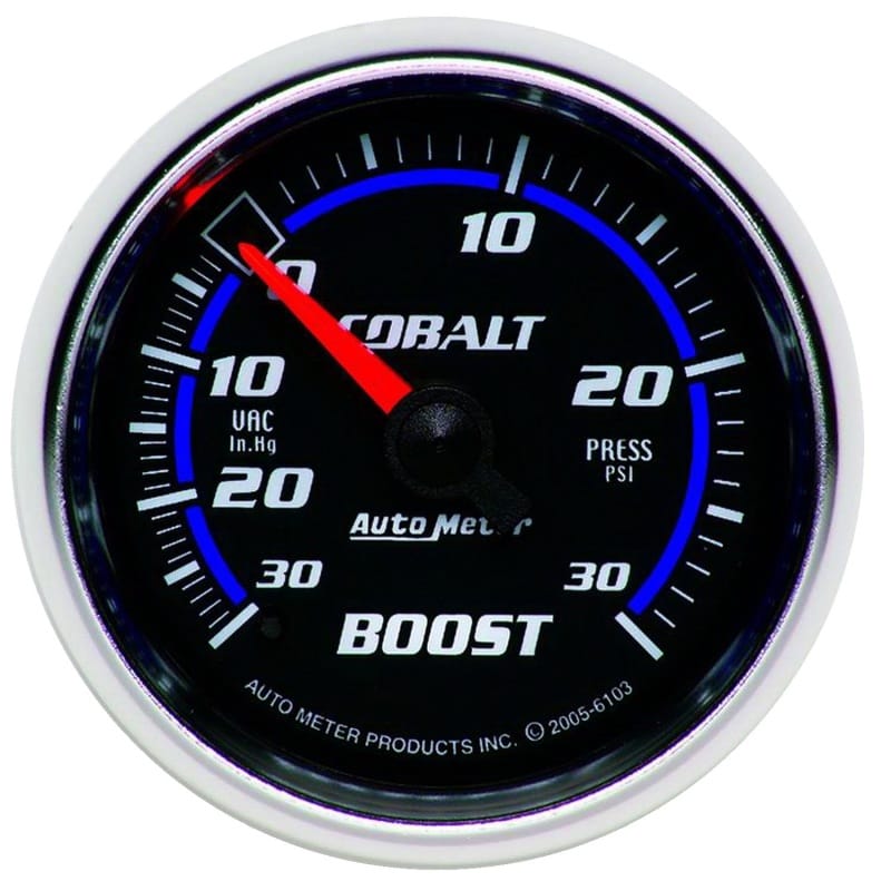 AutoMeter — Autometer Cobalt 52mm 30psi mechanical Boost Gauge
GA 2" BST 30PSI M CB