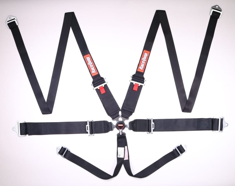 Racequip — RaceQuip Black SFI CAMLOCK 6pt PD Lap HNR Seat Belt