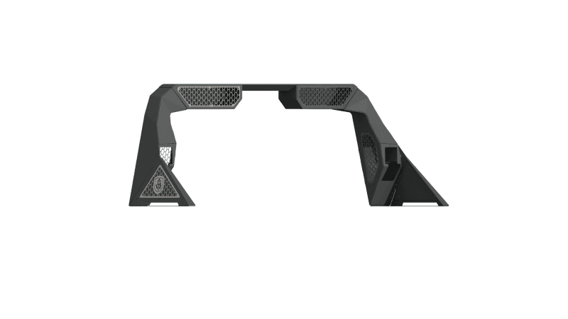 Road Armor — Road Armor 10-19 Dodge 1500 iD Headache Rack w/Bedrail Pod/Dual 10in Pod/Brake Lamp Relief/Hyve -Raw