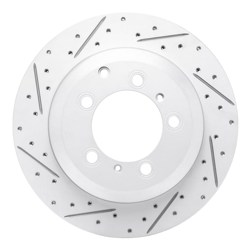 R1 Concepts — R1 19-23 Porsche Cayenne Rear Left Drilled & Slotted Geo-Carbon Rotor
