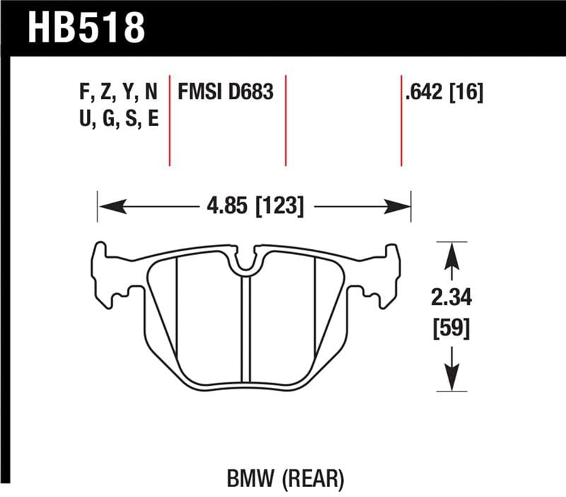 Hawk Performance — Hawk 2001-2006 BMW 330Ci HPS 5.0 Rear Brake Pads
Disc Brake Pad