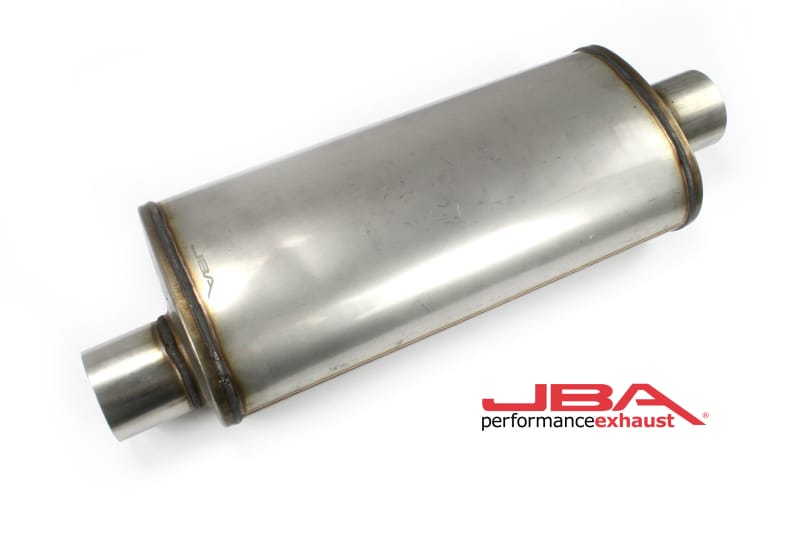 JBA — JBA Universal Chambered Style 304SS Muffler 18x8x5 3in Inlet Diameter Offset/Center
Muffler
