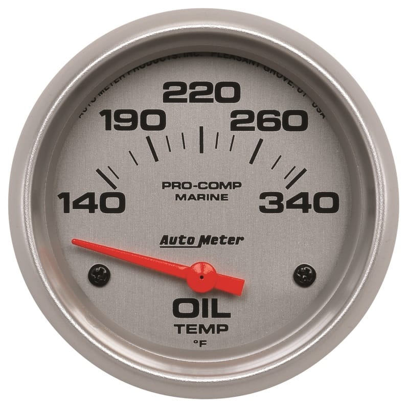 AutoMeter — Autometer Marine Silver Ultra Lite Electric Oil Temperature Gauge 2-5/8in 140-300 Deg F
GA 2.6" OT 300 E MS