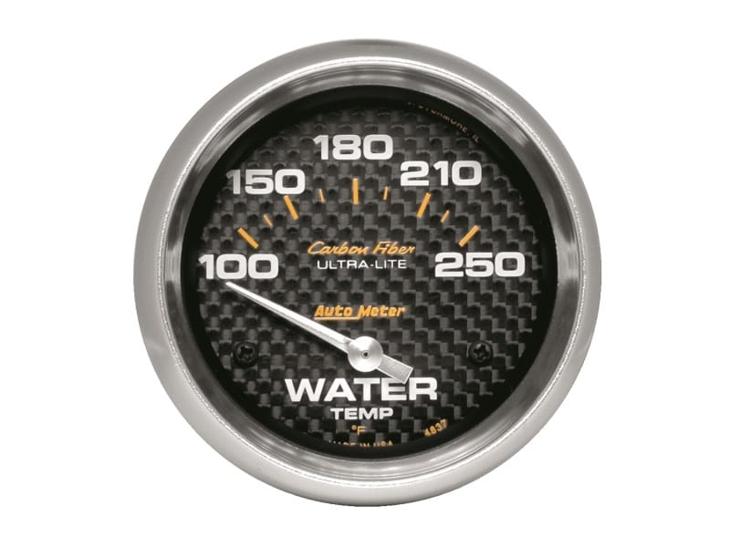 AutoMeter — AutoMeter Gauge Water Temp 2-5/8in (66.7mm) 100-250F Electric Carbon Fiber
GA 2.6" WTMP ELEC CF