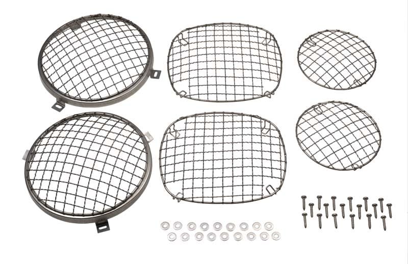 Kentrol — Kentrol 76-86 Jeep Wire Mesh Guard Set 6 Pieces CJ - Polished Silver
