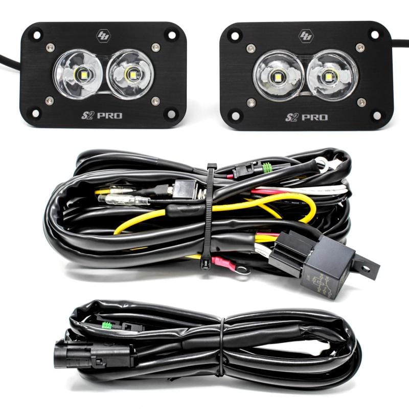 Baja Designs — Baja Designs S2 Pro Flush Mount LED Light Pod Kit Work/Scene Pattern - Pair