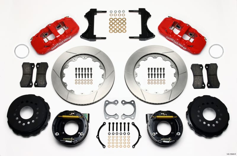 Wilwood — Wilwood AERO4 Rear P-Brake Kit 14.00in Red Small Ford 2.50in Offset
BRAKE KIT