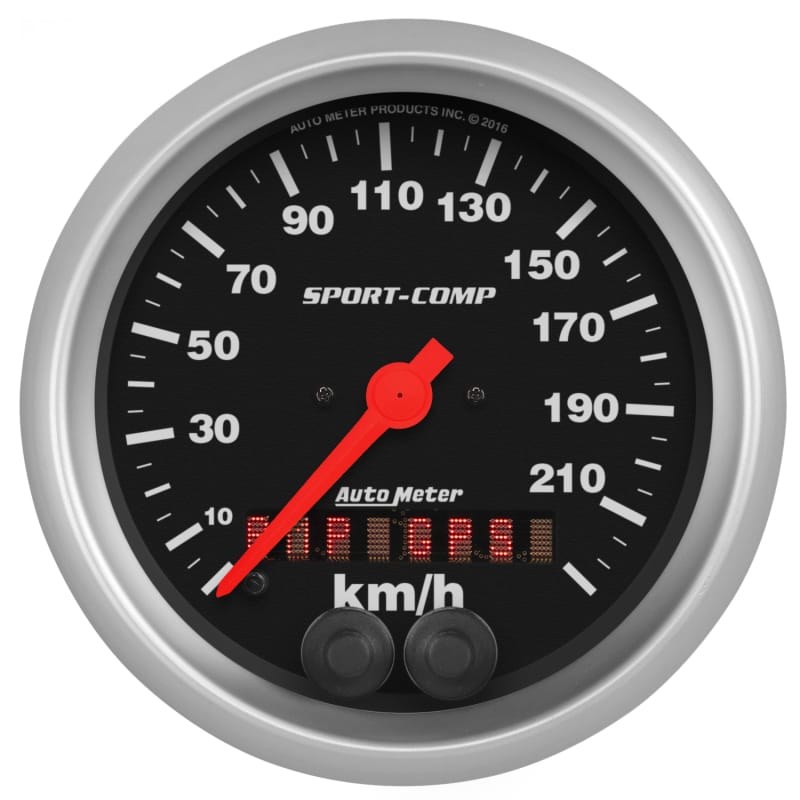 AutoMeter — Autometer Sport-Comp 3-3/8in. 0-225KM/H (GPS) Speedometer Gauge
3-3/8" SPEEDO, 225 k