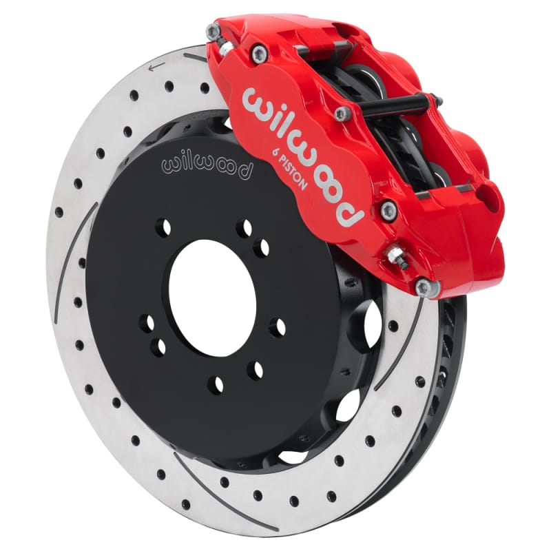 Wilwood — Wilwood 99-02 Nissan Skyline Superlite 6R Front BBK w/ 12.88in D/S Rotors & Flexlines - Red