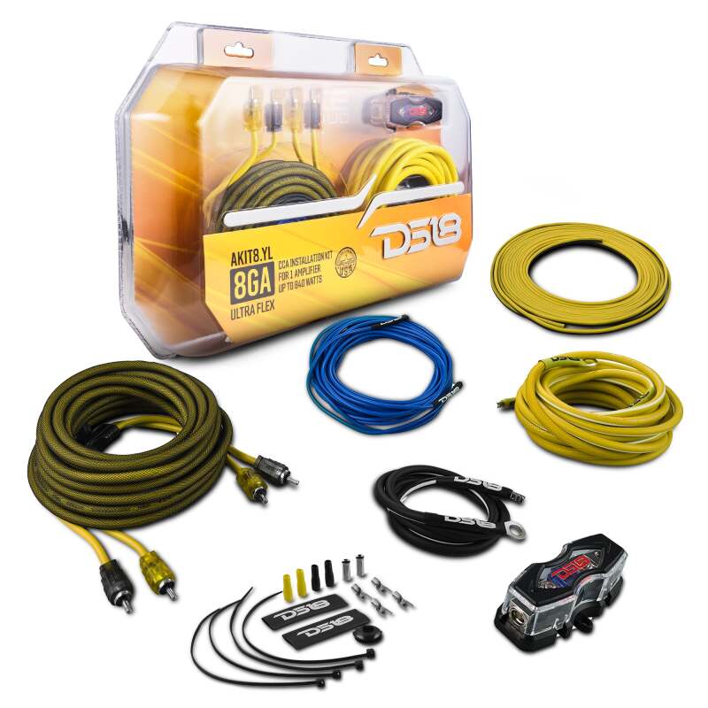 DS18 — DS18 8-GA Amplifier Install Kit Advance- Yellow