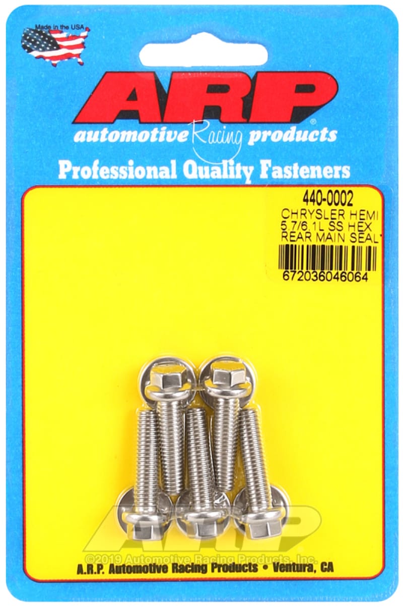 ARP — ARP Chrysler Hemi 5.7/6.1L SS Hex Rear Main Seal Plate Bolt Kit