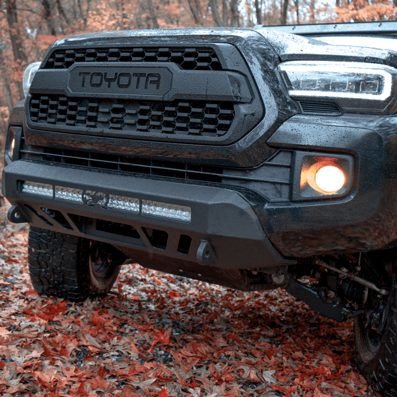 Cali Raised LED — Cali Raised 16-23 Toyota Tacoma Stealth Bumper - No Bull Bar / 32In Led Bar Spot W/ Tall Switch