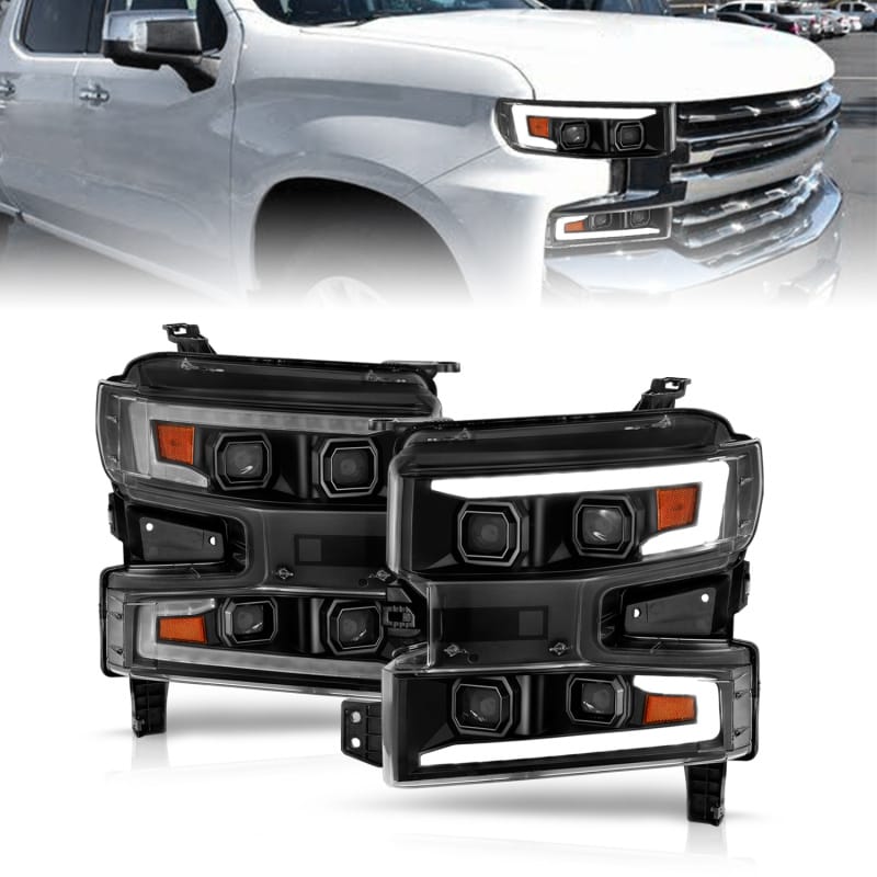 ANZO — ANZO 19-22 Chevrolet Silverado 1500 LED Proj HL w/Lgt Bar SwBk Seq. Blk w/In. Light - Passenger Side
Head Light Set
HdLt