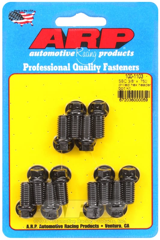 ARP — ARP SB Chevy 3/8 x .750in Drilled Hex Header Bolt Kit