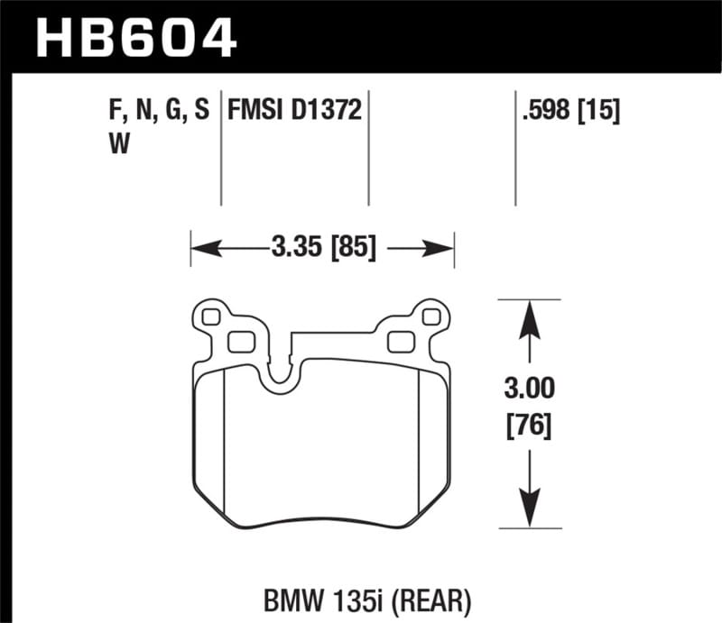 Hawk Performance — Hawk 08-13 BMW 135i 3.0L Base Rear ER-1 Brake Pads
Disc Brake Pad