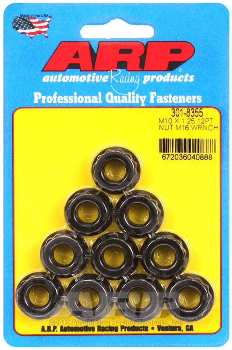 ARP — ARP M10 x 1.25 (5) 12-Point Nut Kit (Pack of 10)
