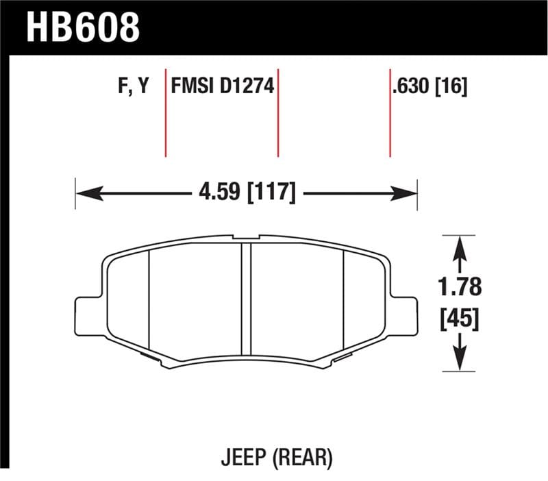 Hawk Performance — Hawk 2007-2011 Dodge Nitro R/T HPS 5.0 Rear Brake Pads
Disc Brake Pad