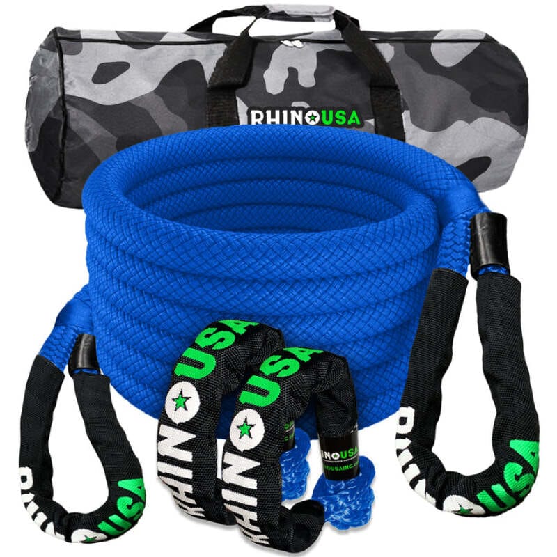 Rhino USA — Rhino USA 7/8In X 30Ft Kinetic Rope Recovery Kit W/Soft Shackles (Blue)
Rope
