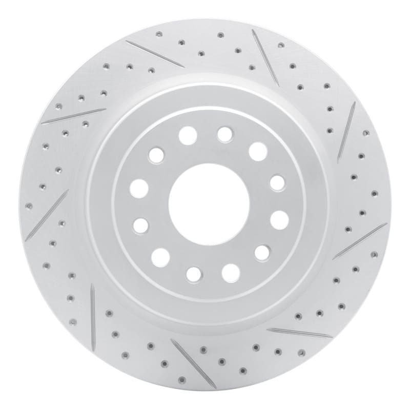 R1 Concepts — R1 19-25 Ram 1500 Rear Right Drilled & Slotted Geo-Carbon Rotor