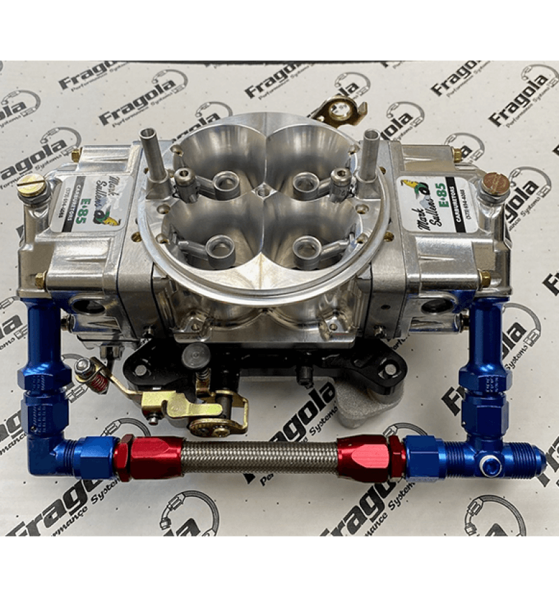 Fragola — Fragola 9/16-24 Dual Inlet Demon -8AN Fuel Line Kit Black