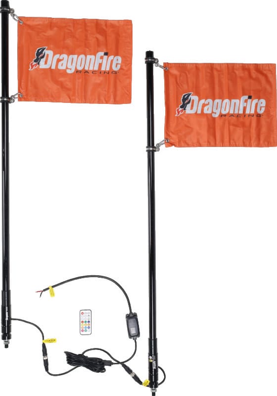 DragonFire Racing — DragonFire Racing Whips - 4ft Spiral LED Black Pair