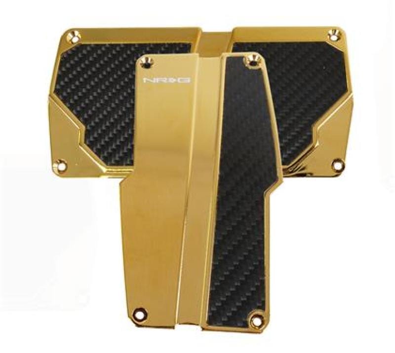 NRG — NRG Brushed Aluminum Sport Pedal A/T - Chrome Gold w/Black Carbon