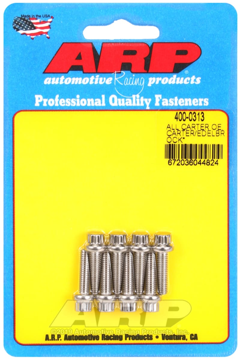 ARP — ARP All Carter OE/Carter/Edelbrock (Performer and Thunder Series) Carburetor Bolt Kit