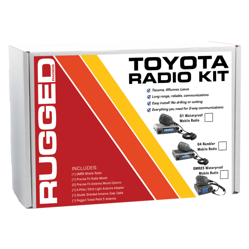 Rugged Radios — Rugged Radios Toyota Tacoma/4Runner/Sequoia 2-Way GMRS Radio Kit 25 Watt - GMR25 Waterproof