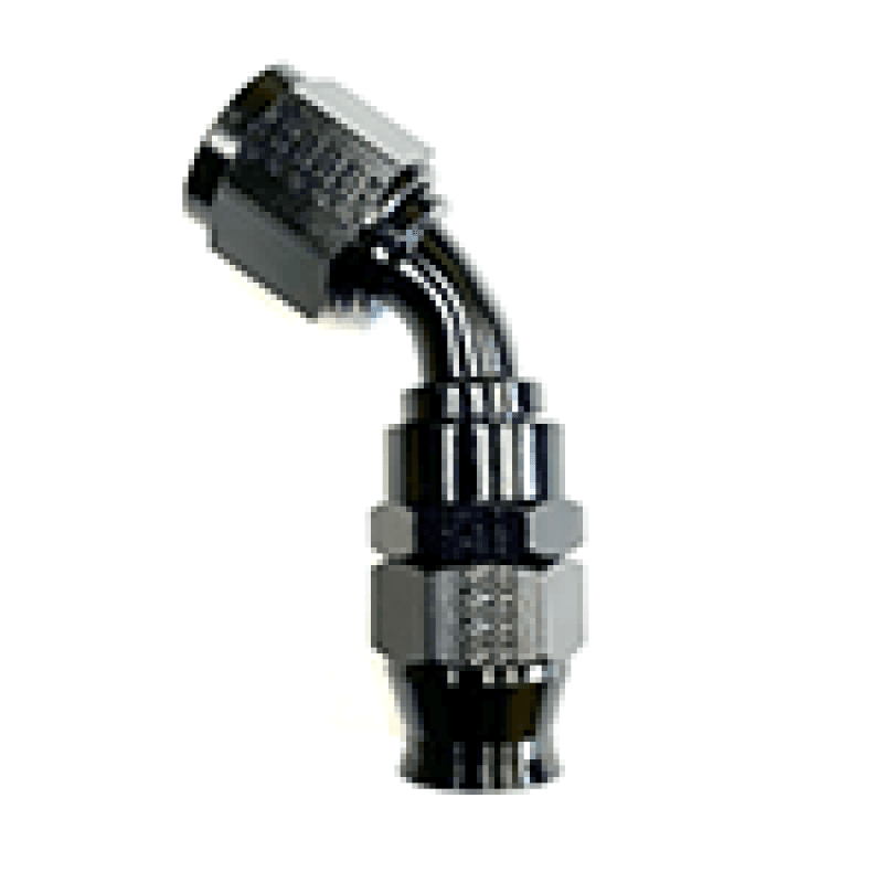 Fragola — Fragola -6AN Real Street x 45 Degree 3/8 EFI Quick Disconnect Hose End Black