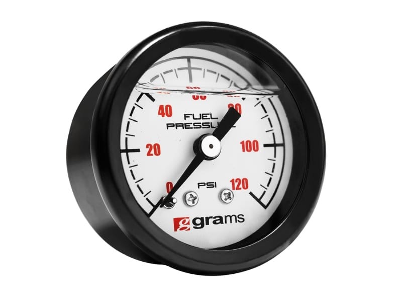 Grams Performance — Grams Performance Universal 0-120 PSI Fuel Pressure Gauge - White Face