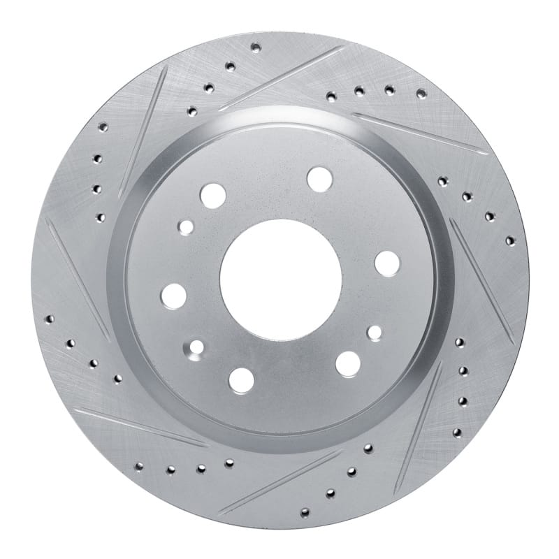 R1 Concepts — R1 23-25 Chevrolet Colorado Rear Left Drilled & Slotted Silver Brake Rotor