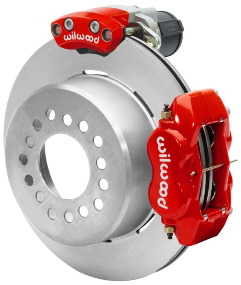 Wilwood — Wilwood Forged Dynalite Rear Electronic Parking Brake Kit - Red Powder Coat Caliper - Plain Rotor
BRAKE KIT