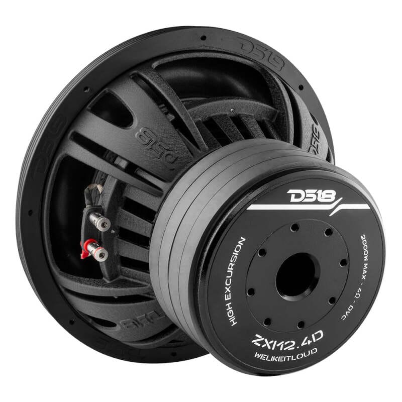 DS18 — DS18 12in 1000 Watts RMS 4 ohm DVC High Excursion Subwoofer