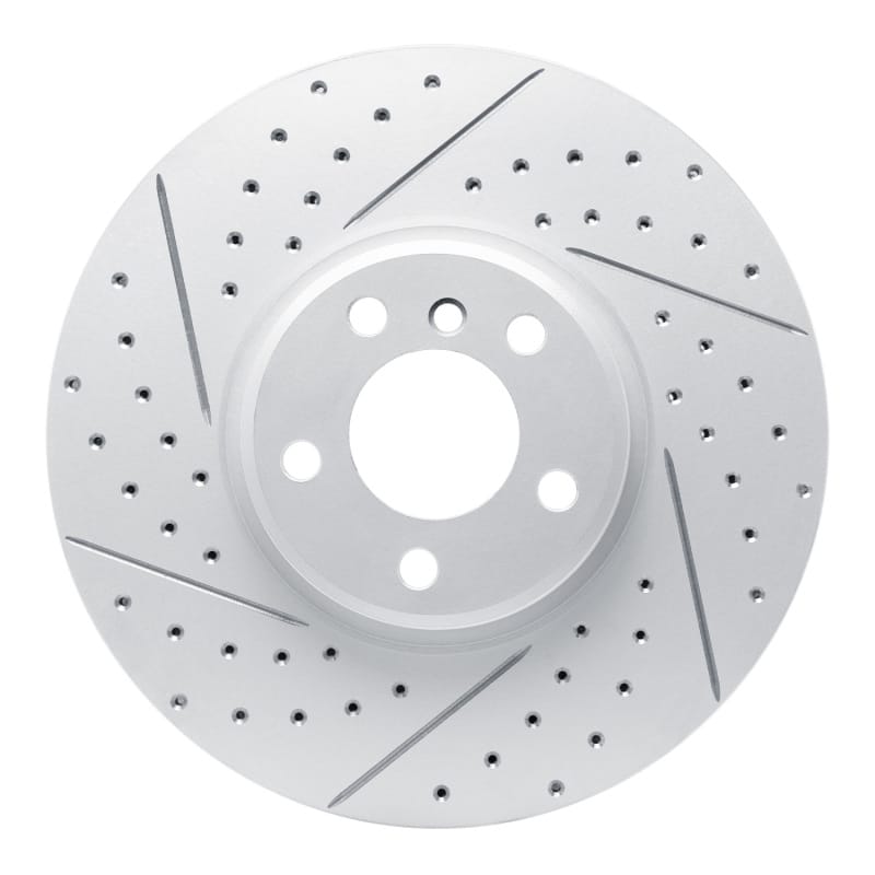R1 Concepts — R1 02-06 BMW X5 Front Left Drilled & Slotted Geo-Carbon Rotor