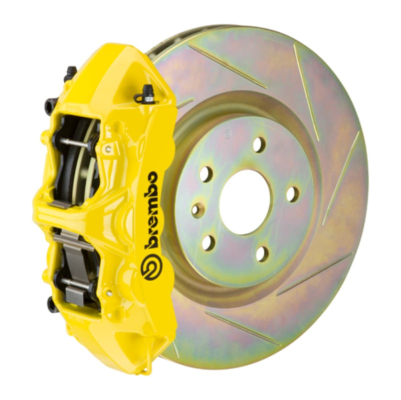 Brembo — Brembo 10-15 Camaro V6 Front GT BBK 6 Piston Cast 355x32 1pc Rotor Slotted Type-1- Yellow