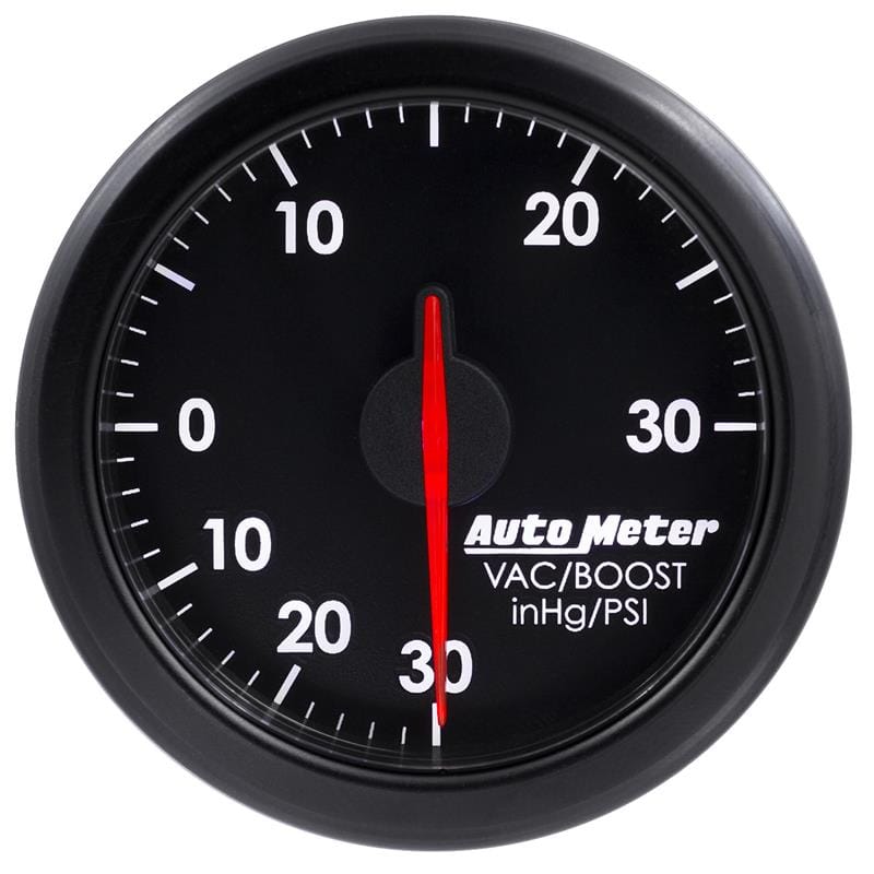 AutoMeter — Autometer Airdrive 2-1/6in Boost/Vac Gauge 30in HG/30 PSI - Black
GA 2" BST/V ARDRV BK