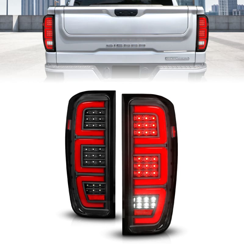 ANZO — ANZO 19-23 GMC Sierra 1500/2500HD/3500HD Black Replacement Full LED Bar Tail Light
Tail Light Set