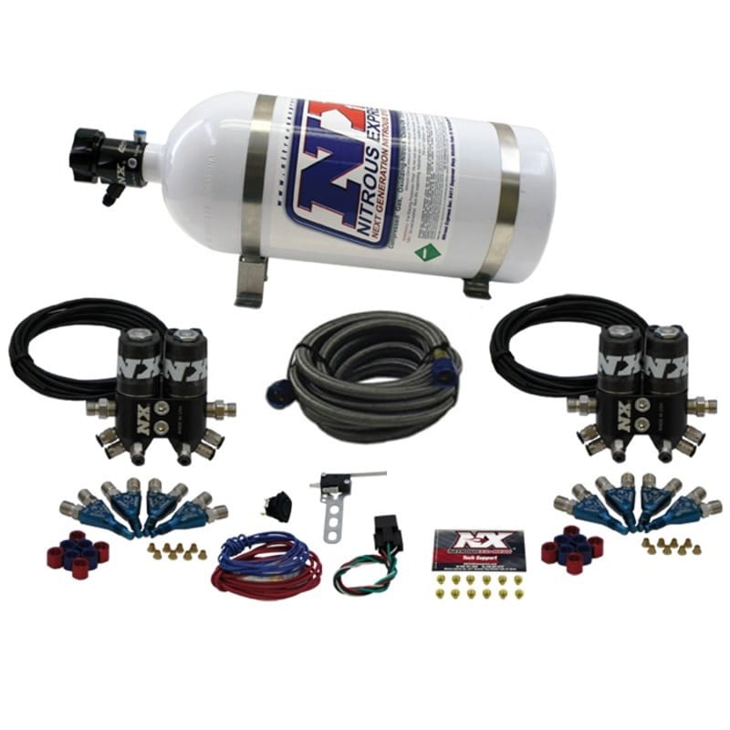 Nitrous Express — Nitrous Express Street Shark Gas 4 Solenoids Nitrous Kit (100-150-250HP) w/10lb Bottle
Injection System Kit
N2OSys