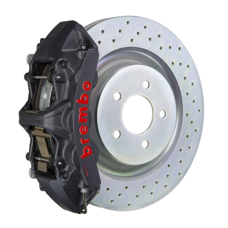 Brembo — Brembo 16+ Camaro LS/LT SS Front GTS BBK 6 Piston Cast 355x32 1pc Rotor Drilled-Black HA