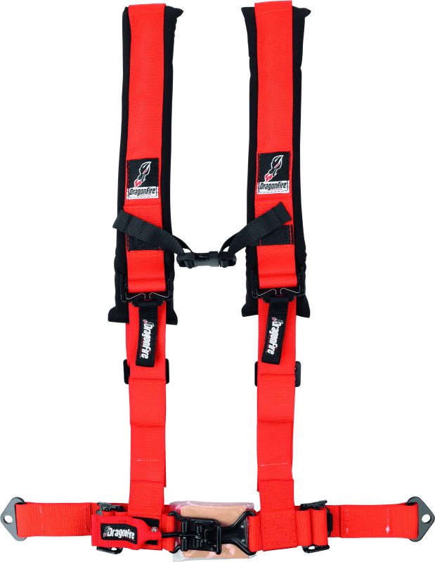 DragonFire Racing — DragonFire Racing Harness- H-Style- 4-Point- 2in Buckle- Orange
