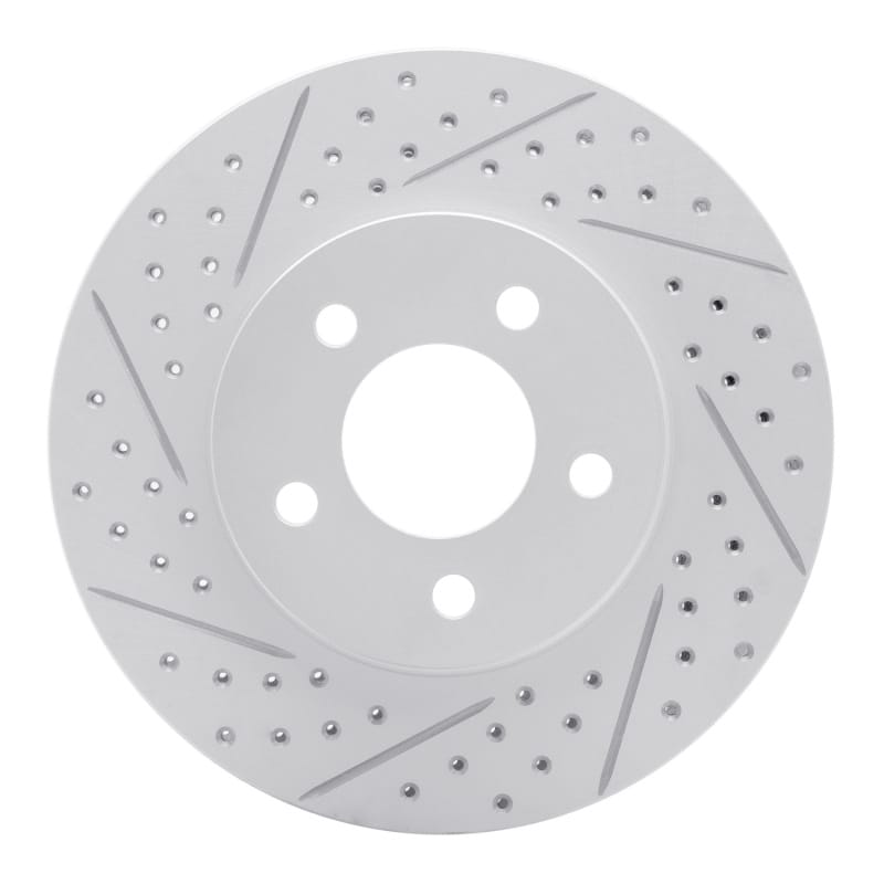 R1 Concepts — R1 05-10 Ford Mustang Front Left Drilled & Slotted Geo-Carbon Rotor