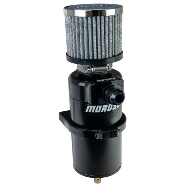 Moroso — Moroso Single Inlet -10AN Billet Breather Tank Catch Can - Black