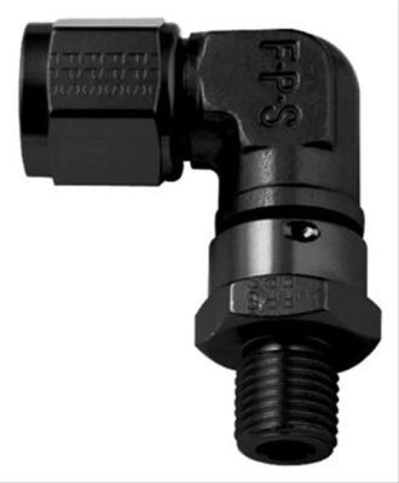 Fragola — Fragola -10AN Female Nut x 1 1/16-12 (12) O-Ring 90 Degree Swivel - Black
