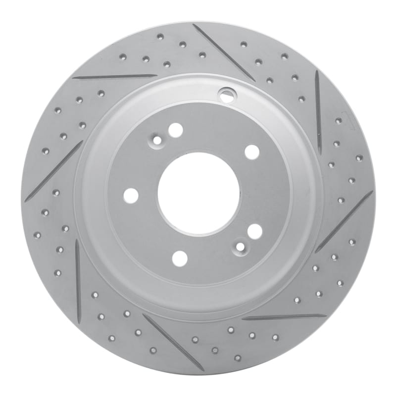 R1 Concepts — R1 10-16 Hyundai Genesis Coupe Rear Right Drilled & Slotted Geo-Carbon Rotor