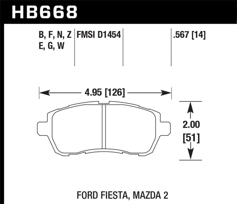 Hawk Performance — Hawk 11-19 Ford Fiesta 1.6L S OE Incl.Clips Front ER-1 Brake Pads
Disc Brake Pad