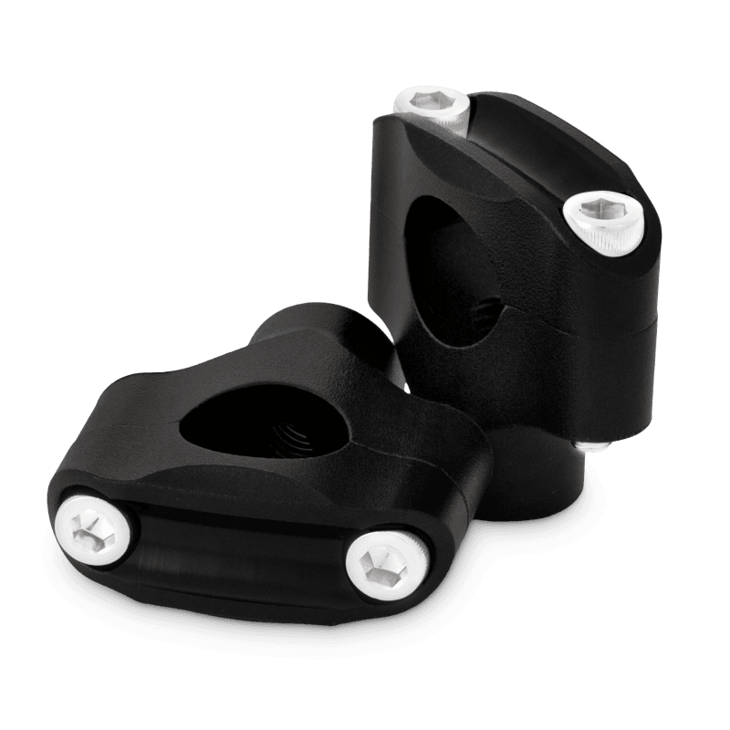 Burly Brand — Burly Brand Reaper Riser Clamp 2-Bolt 1-1/2in Tall for 1in Bar, Set - Texture Black