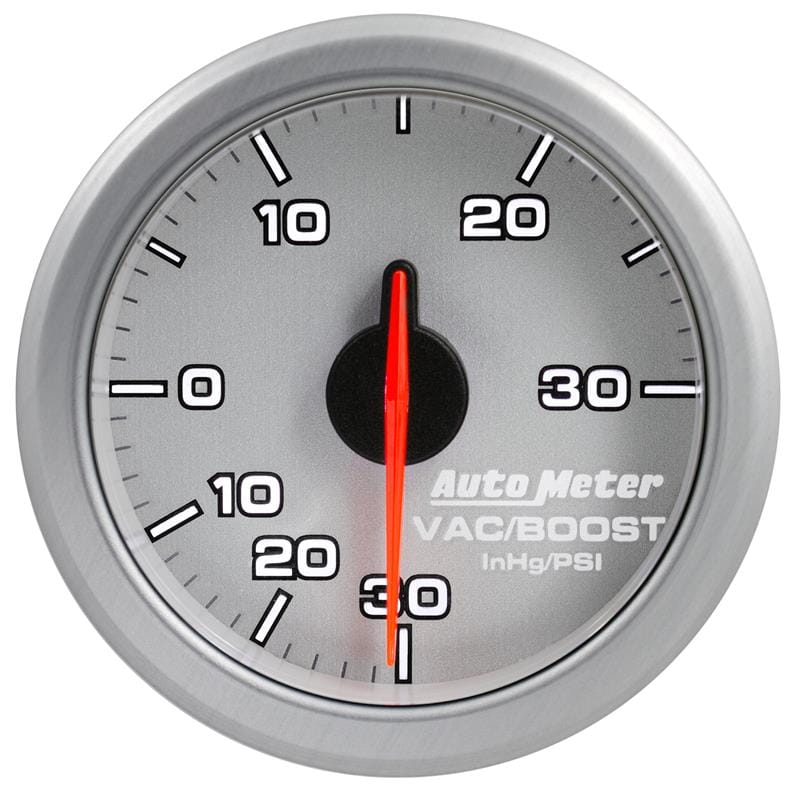 AutoMeter — Autometer Airdrive 2-1/6in Boost/Vac Gauge 30in HG/30 PSI - Silver
GA 2" BST/V ARDRV SL