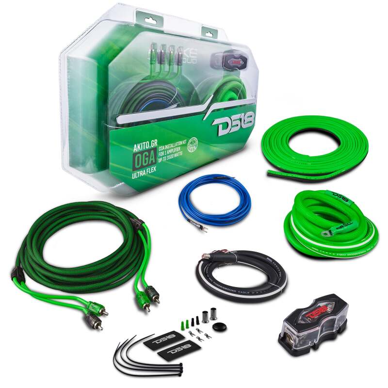 DS18 — DS18 0-GA Amplifier Install Kit Advance- Green
