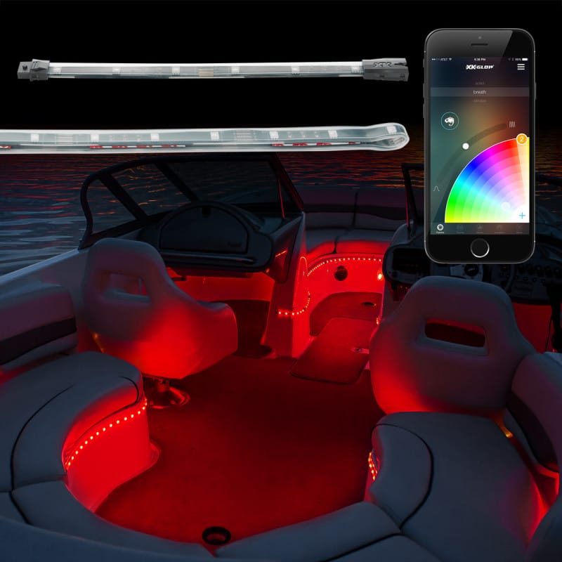 XKGLOW — XK Glow XKchrome Boat Strip Advanced Kit w/ Dual-Mode Dash Mount Controller 6x36In + 6x9In