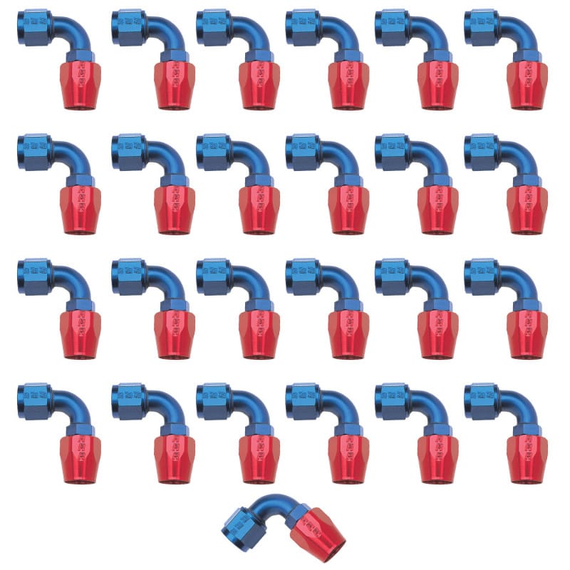 Russell — Russell Performance -8 AN Red/Blue 90 Degree Full Flow Hose End (25 pcs.)
Hose Fitting